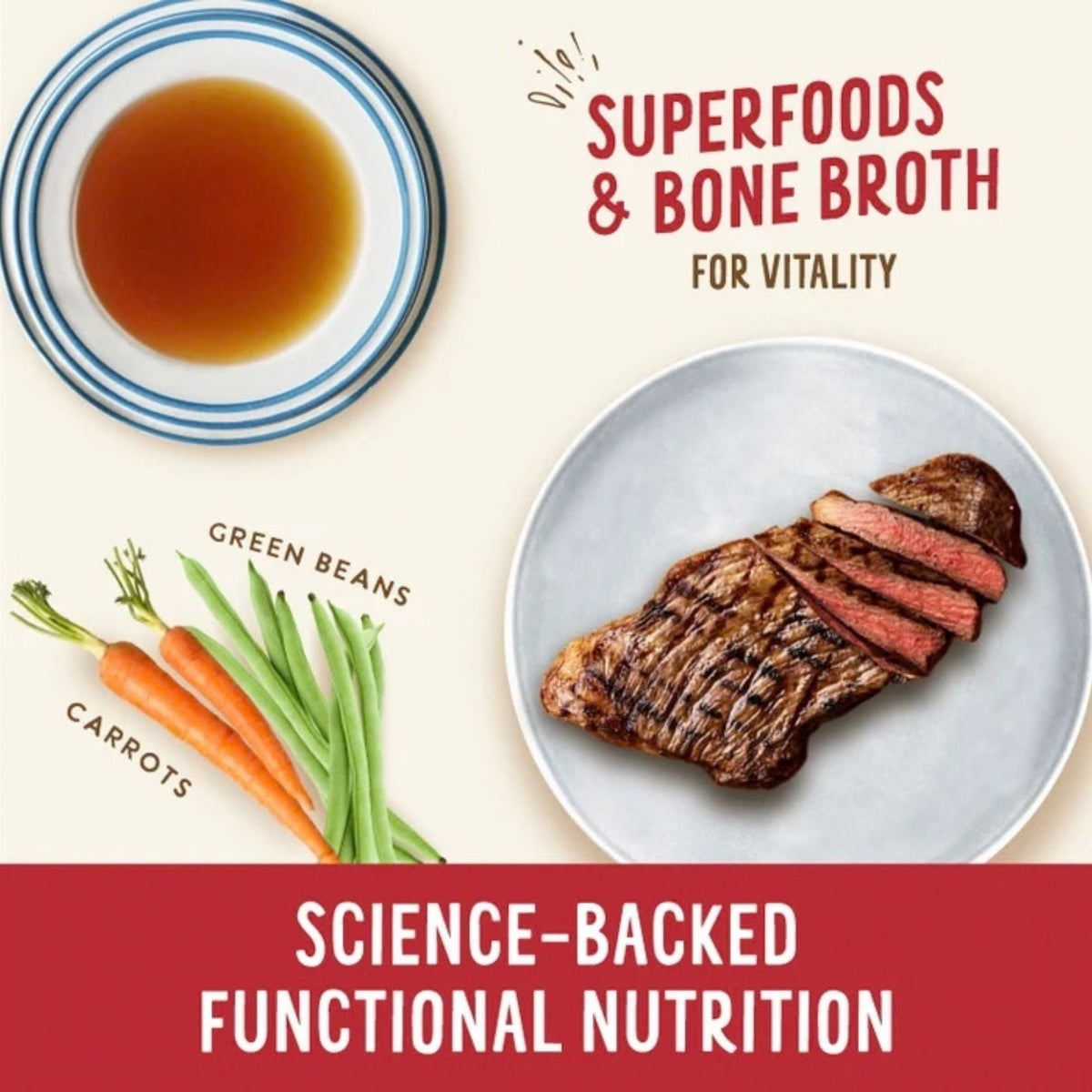 Health Extension Broth-Licious Beef Green Bean Broth Topper 3.5oz. (Case of 12)
