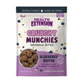 Health Extension Crunchy Munchies Granola Bites-Blueberry Ruffin Dog Treats 5oz.