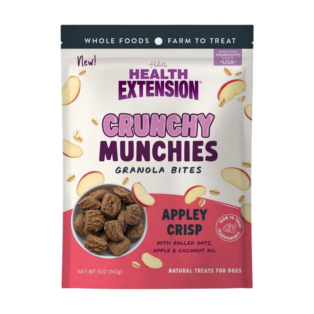 Health Extension Crunchy Munchies Granola Bites-Appley Chrisp Dog Treats 5oz.