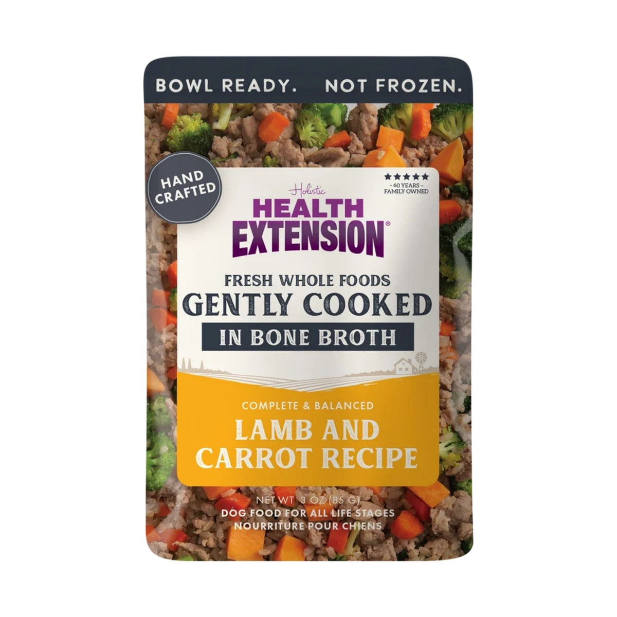 Health Extension Gently Cooked Lamb & Carrot Dog 3oz. (Case of 20)