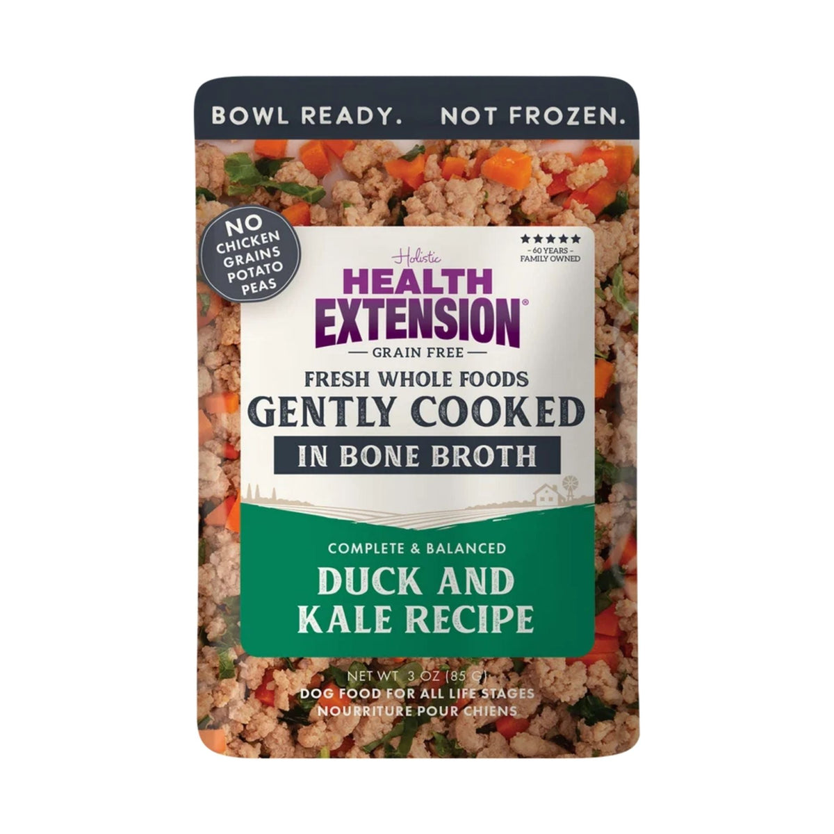 Health Extension Gently Cooked Duck & Kale Dog 3oz. (Case of 20)