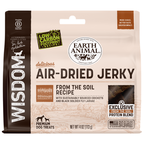 Earth Animal Dog Wisdom Air-Dried Jerky From The Soil 4 oz.