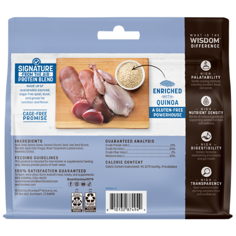 Earth Animal Dog Wisdom Air-Dried Jerky From The Air 4 oz.