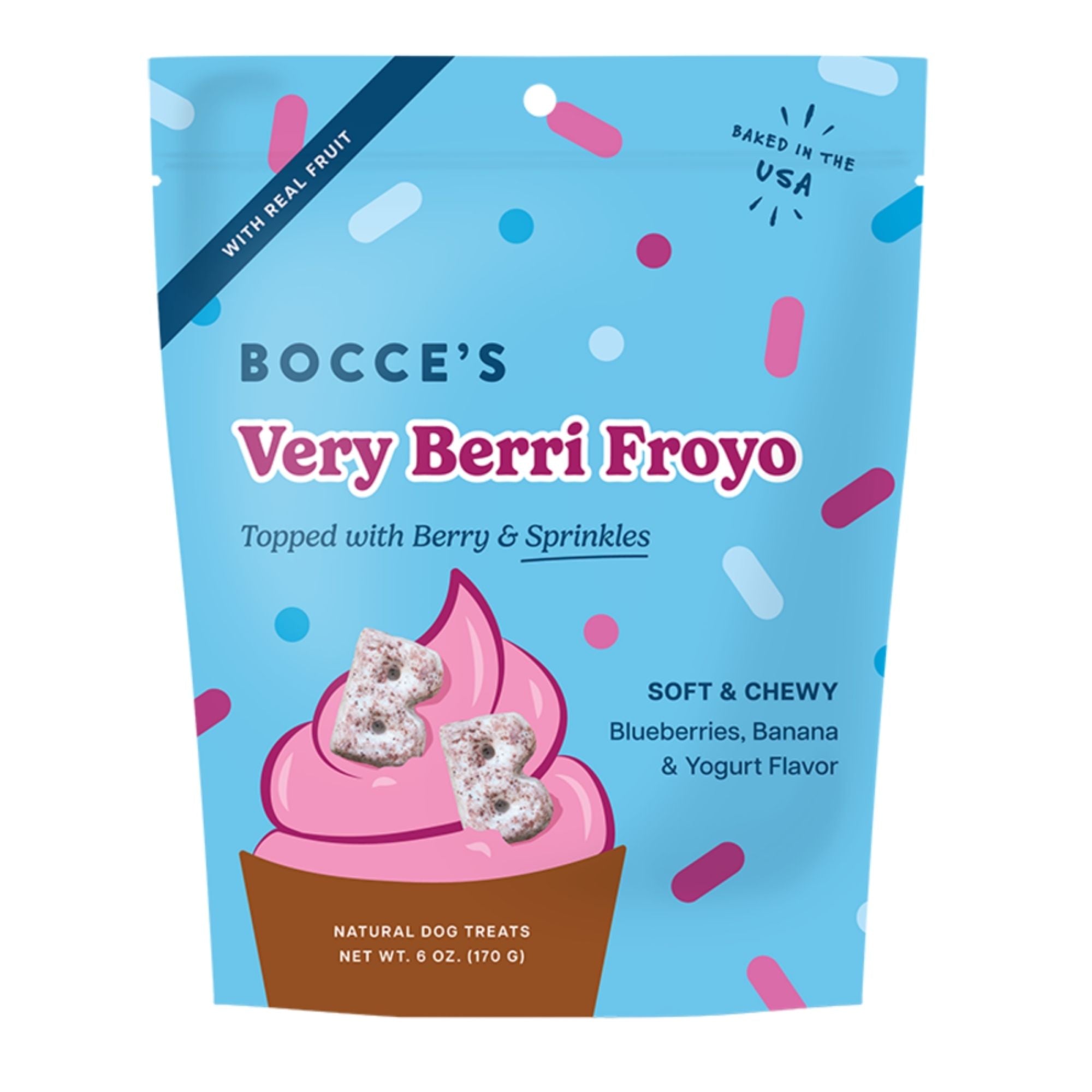 Bocce's Bakery Dog Froyo Grain Free Veryy Berri 6oz.