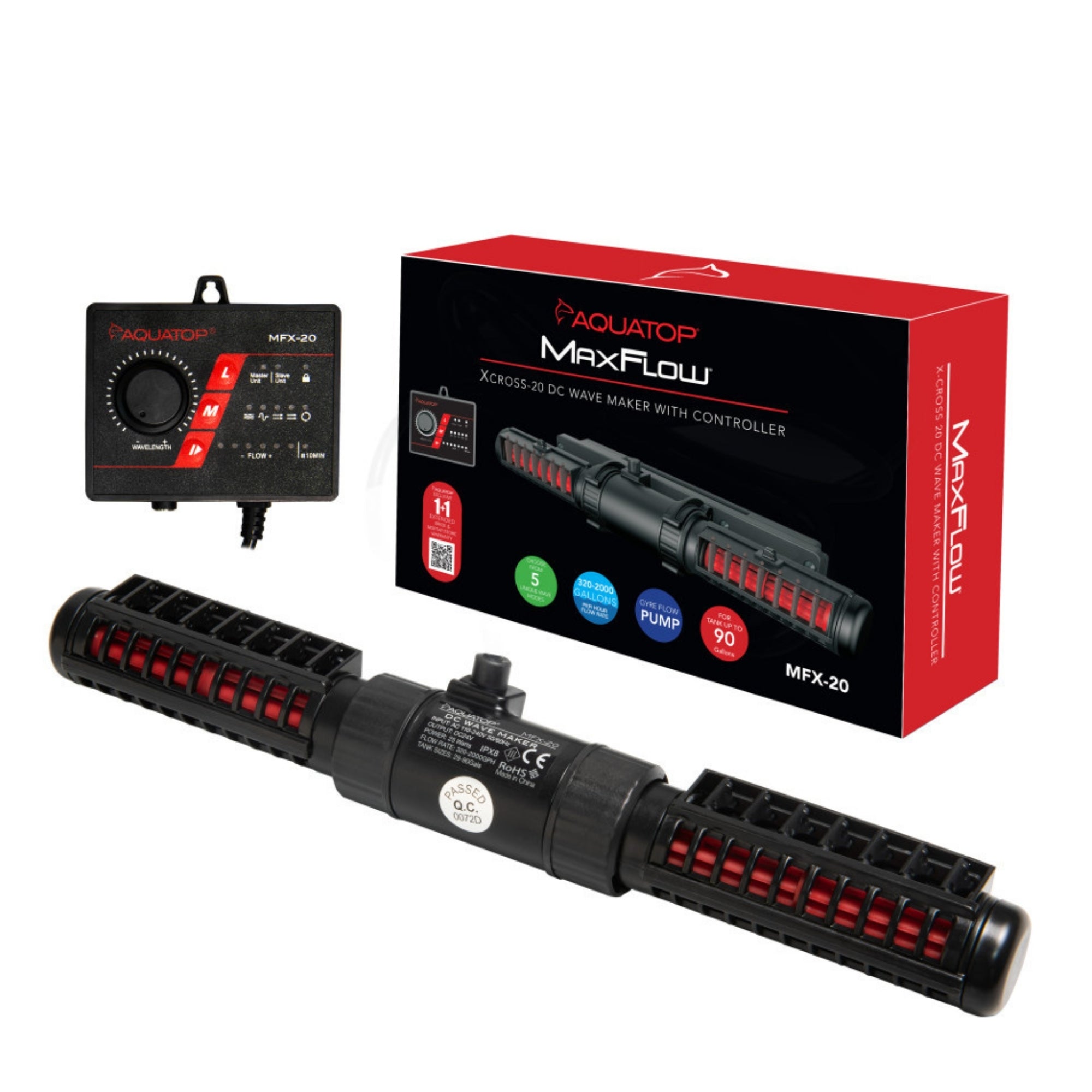 Aquatop MaxFlow XCross 2K Cross Current DC Pump w/Controller 1ea/2000 GPH