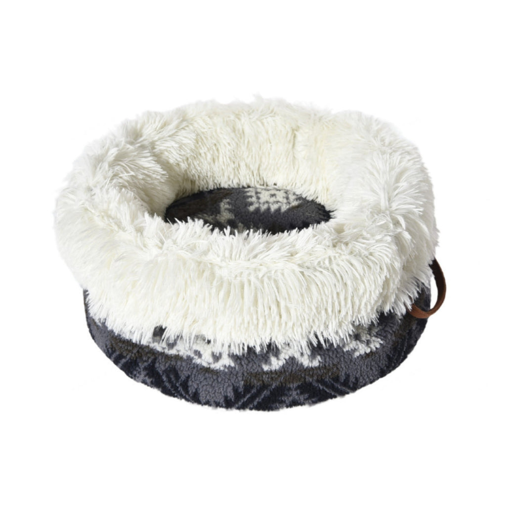 Max & Marlow Round Lounger Cat Bed Black & White, 1ea