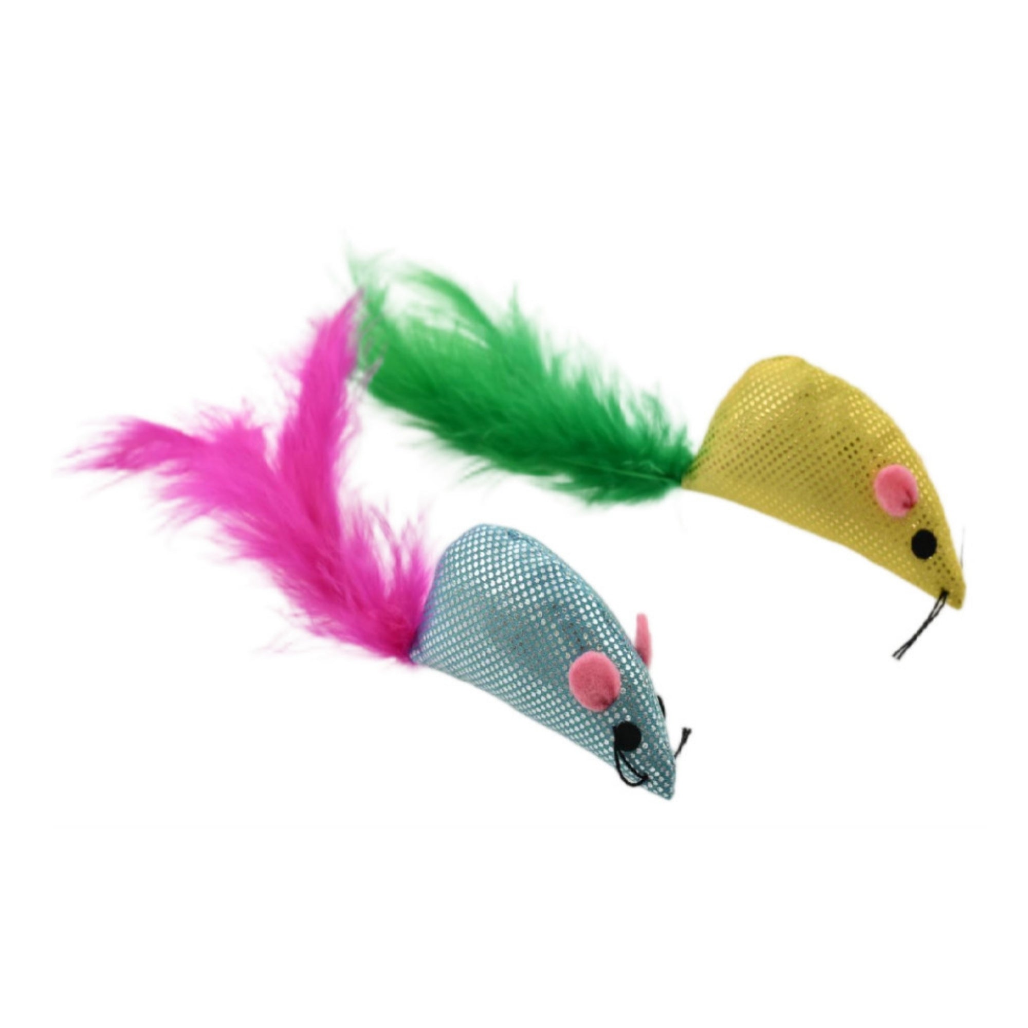 Max & Marlow Mouse w/ Feathers Assorted Cat Value Toys Display 24ea/24Pc