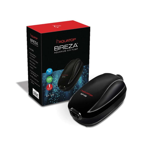 Aquatop BREZA AP-100 Aquarium Air Pump with Flow control Knob 50-100gal Black Default Title