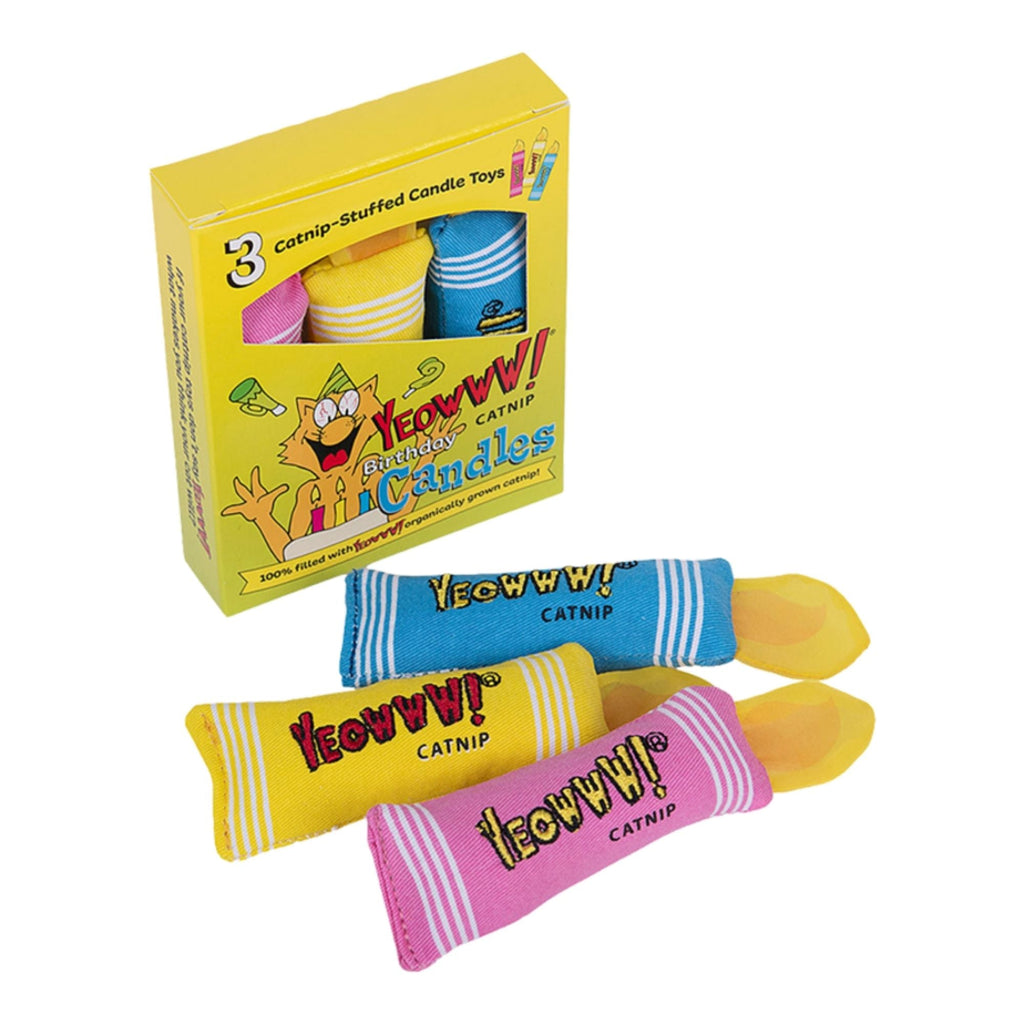 Yeowww! Cat Catnip Birthday Candles 3 Count