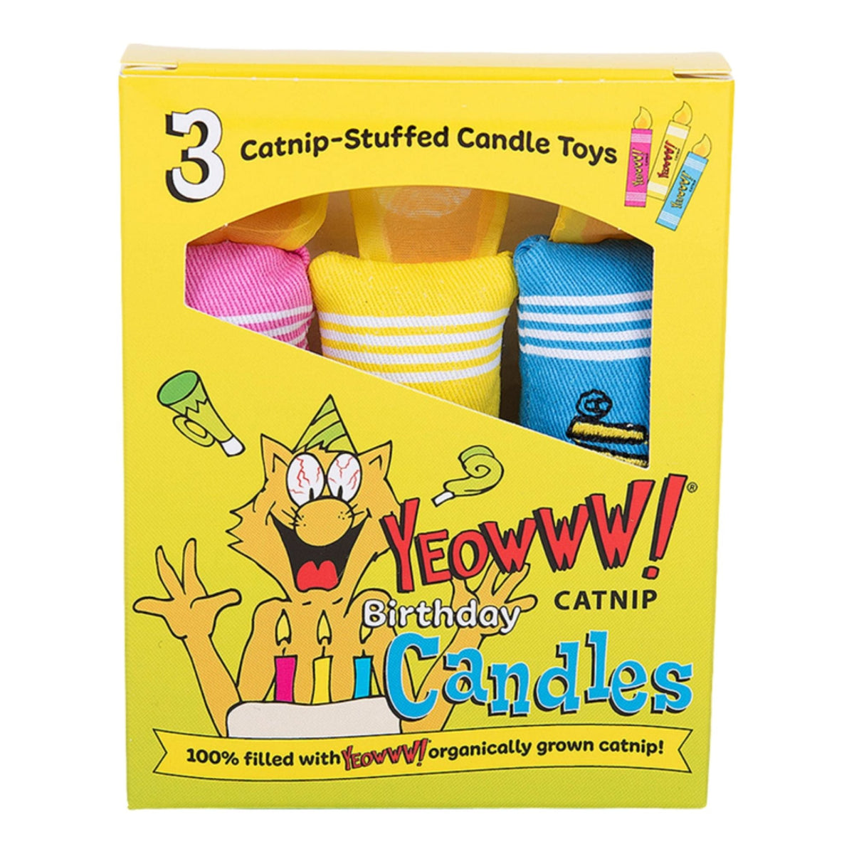 Yeowww! Cat Catnip Birthday Candles 3 Count