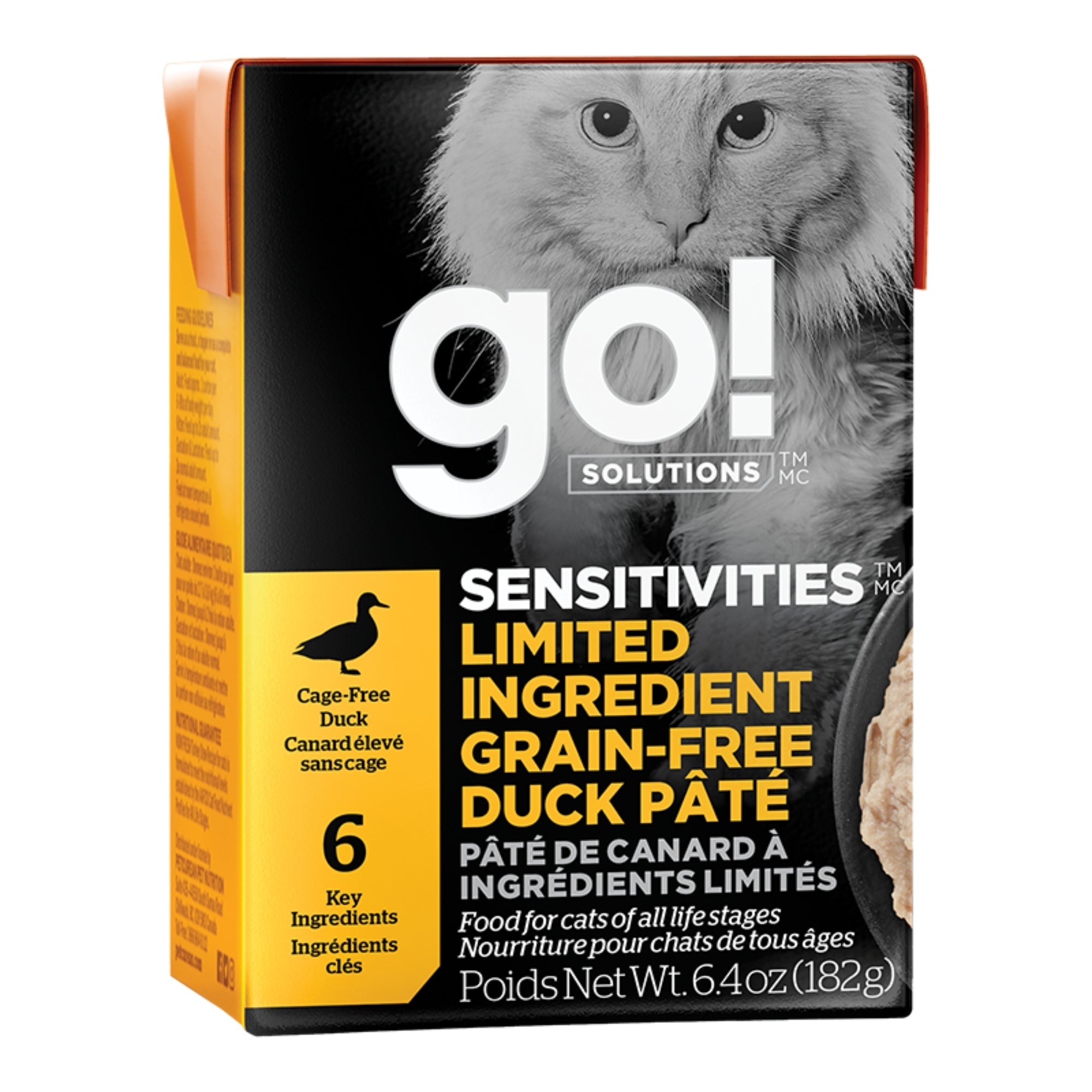 Go! Cat Sensitivities Limited Ingredient Grain Free Pate Duck 6.4oz. (Case of 24)