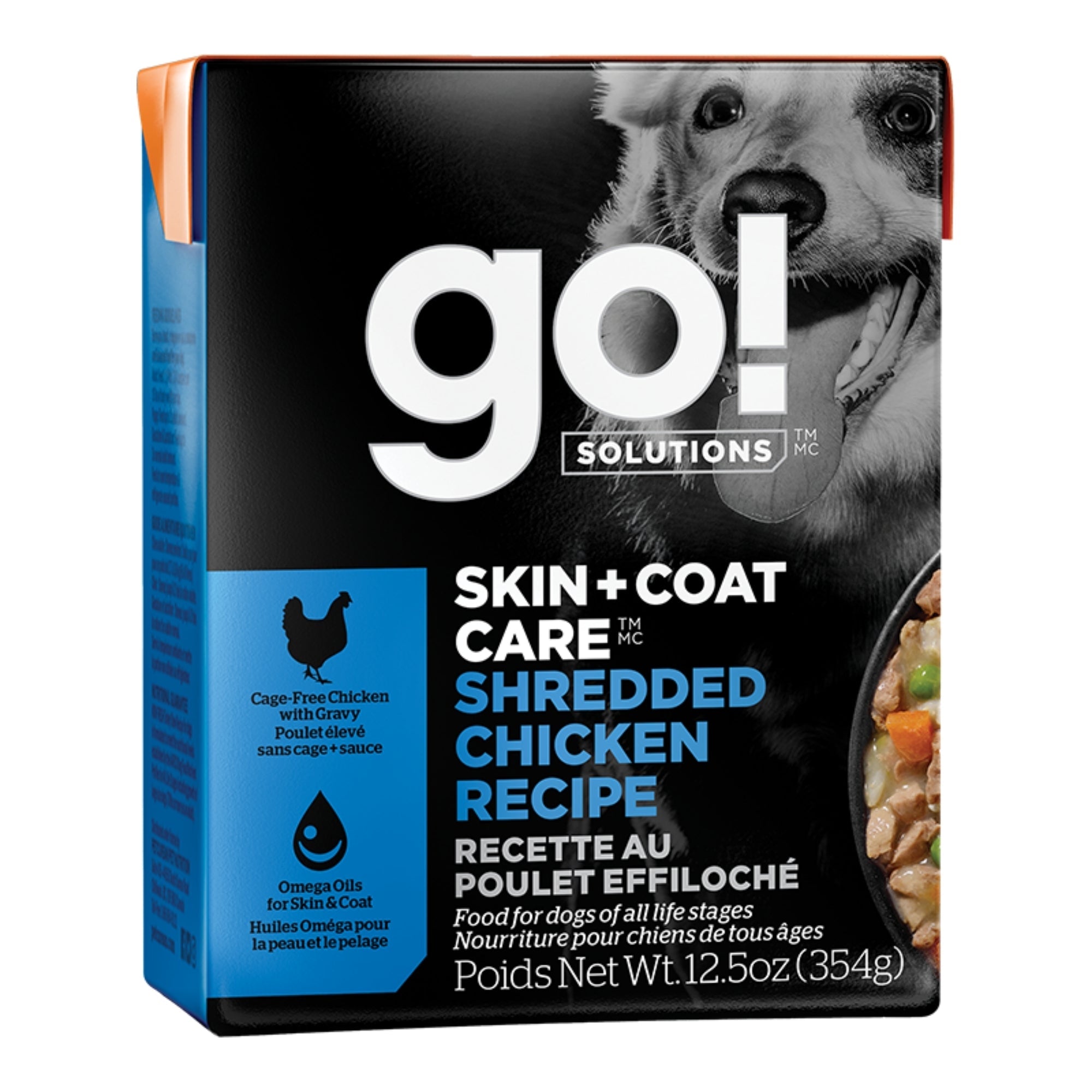 Go! Dog Skin & Coat Care Shredded Chicken With Grain 12.5oz. (Case of 12)