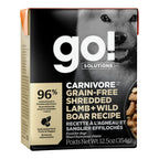 Go! Dog Carnivore Grain Free Shredded Lamb & Boar 12.5oz. (Case of 12)