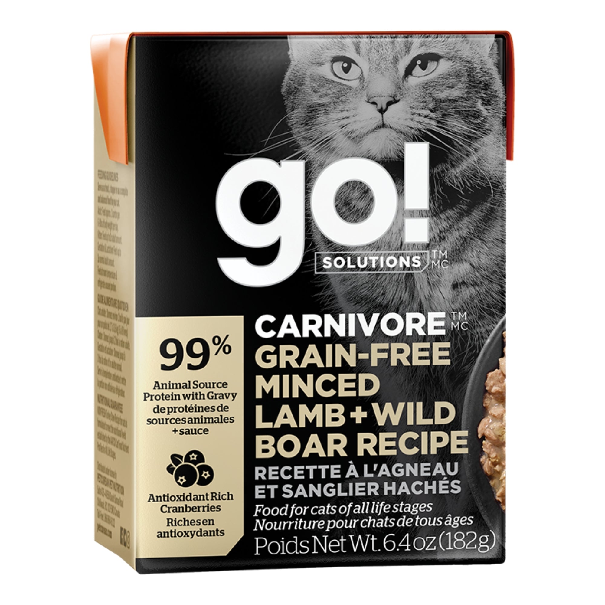 Go! Cat Carnivore Grain Free Minced Lamb & Boar 6.4oz. (Case of 24)