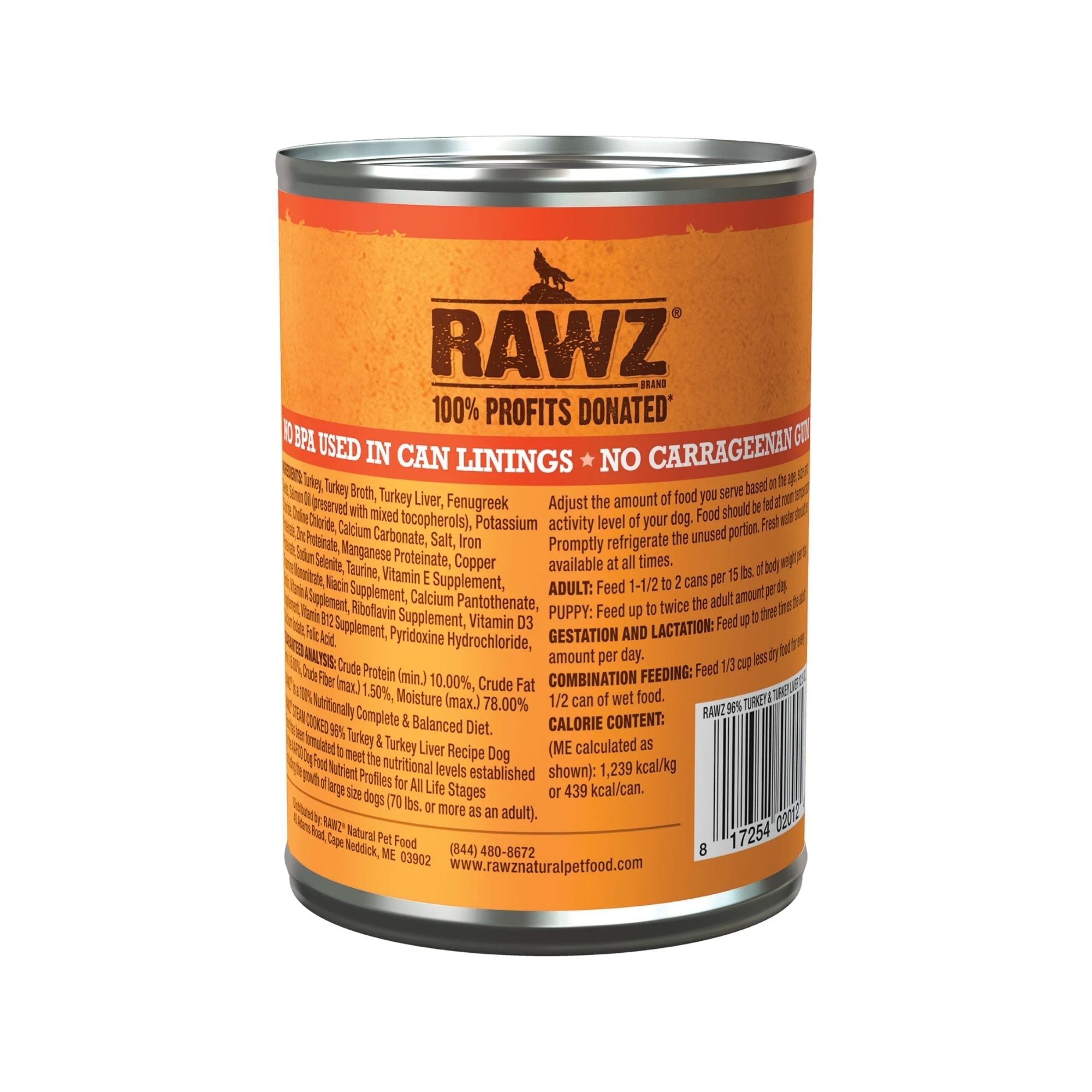 Rawz Dog 96% Turkey Turkey Liver Pate 12.5oz. (Case of 12)