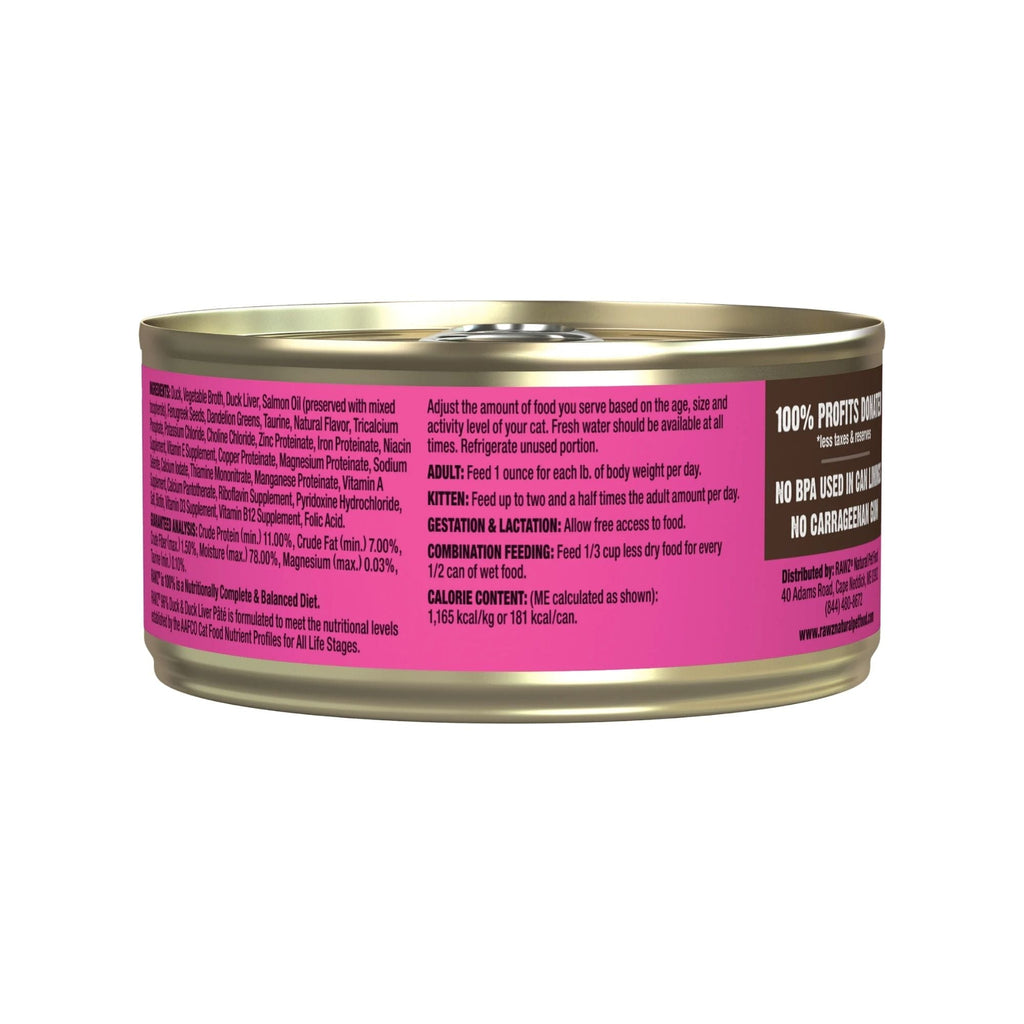 Rawz Cat 96% Duck Duck Liver Pate 5.5oz. (Case of 24)