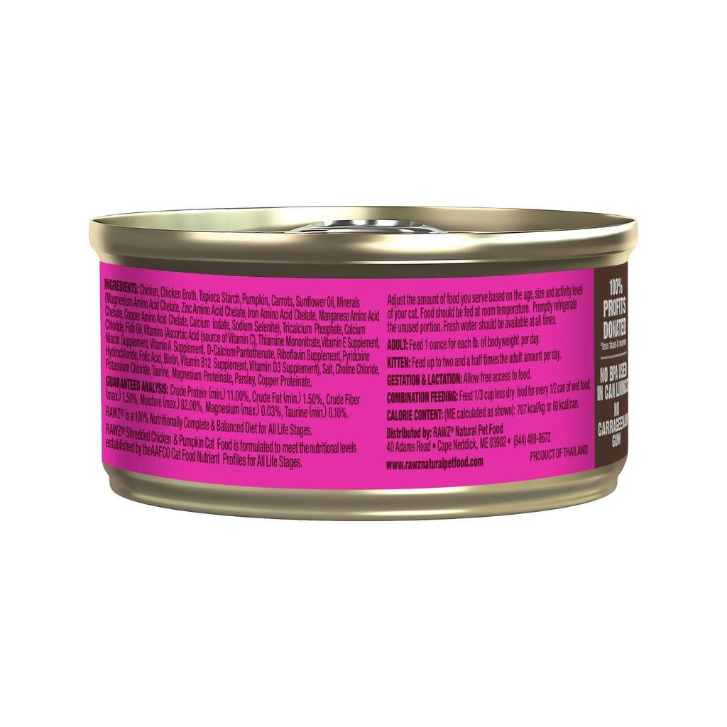 Rawz Cat Shredded Chicken Pumpkin 3oz. (Case of 18)