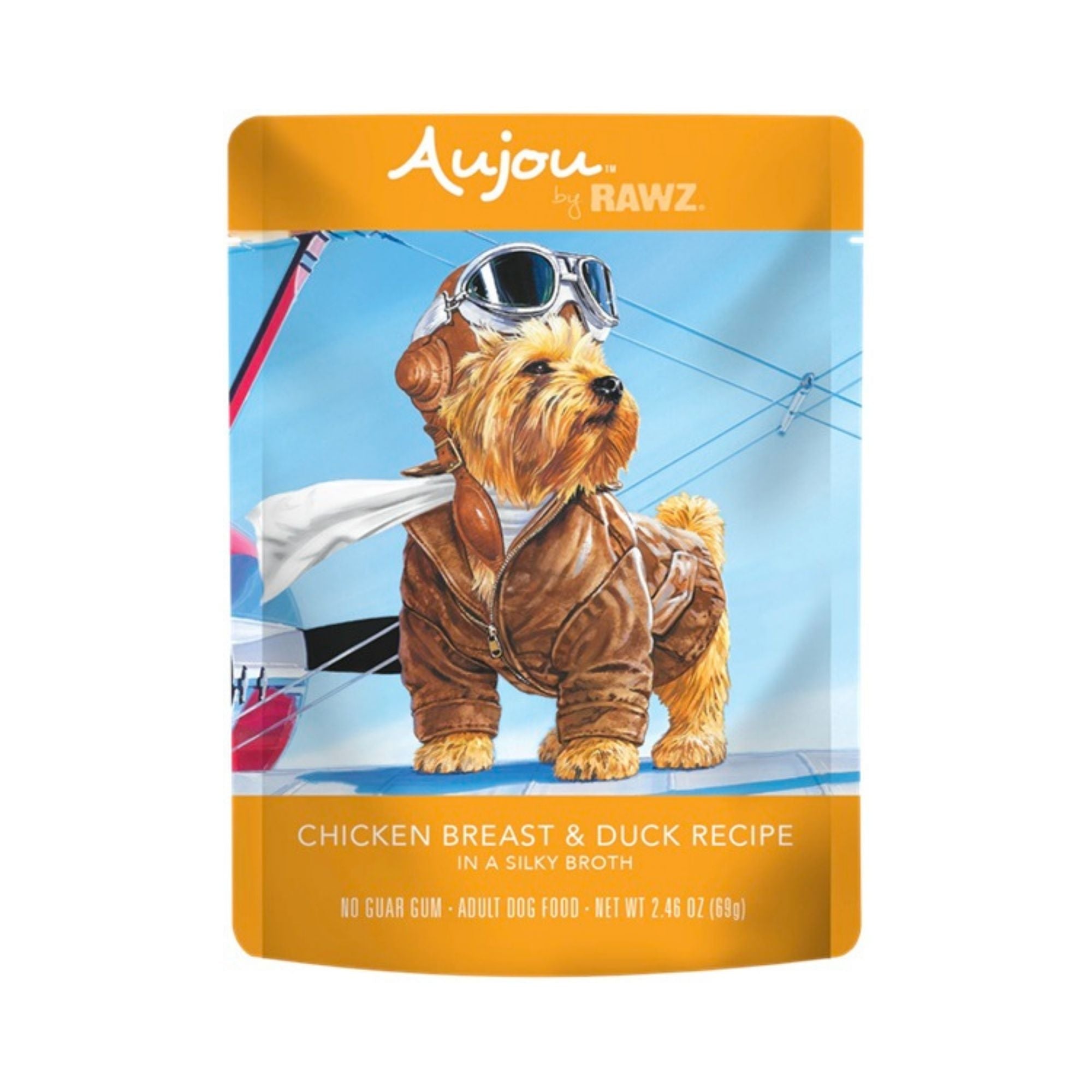 Rawz Aujou Dog Pouch Chicken Breast Duck 2.4oz. (Case of 8)