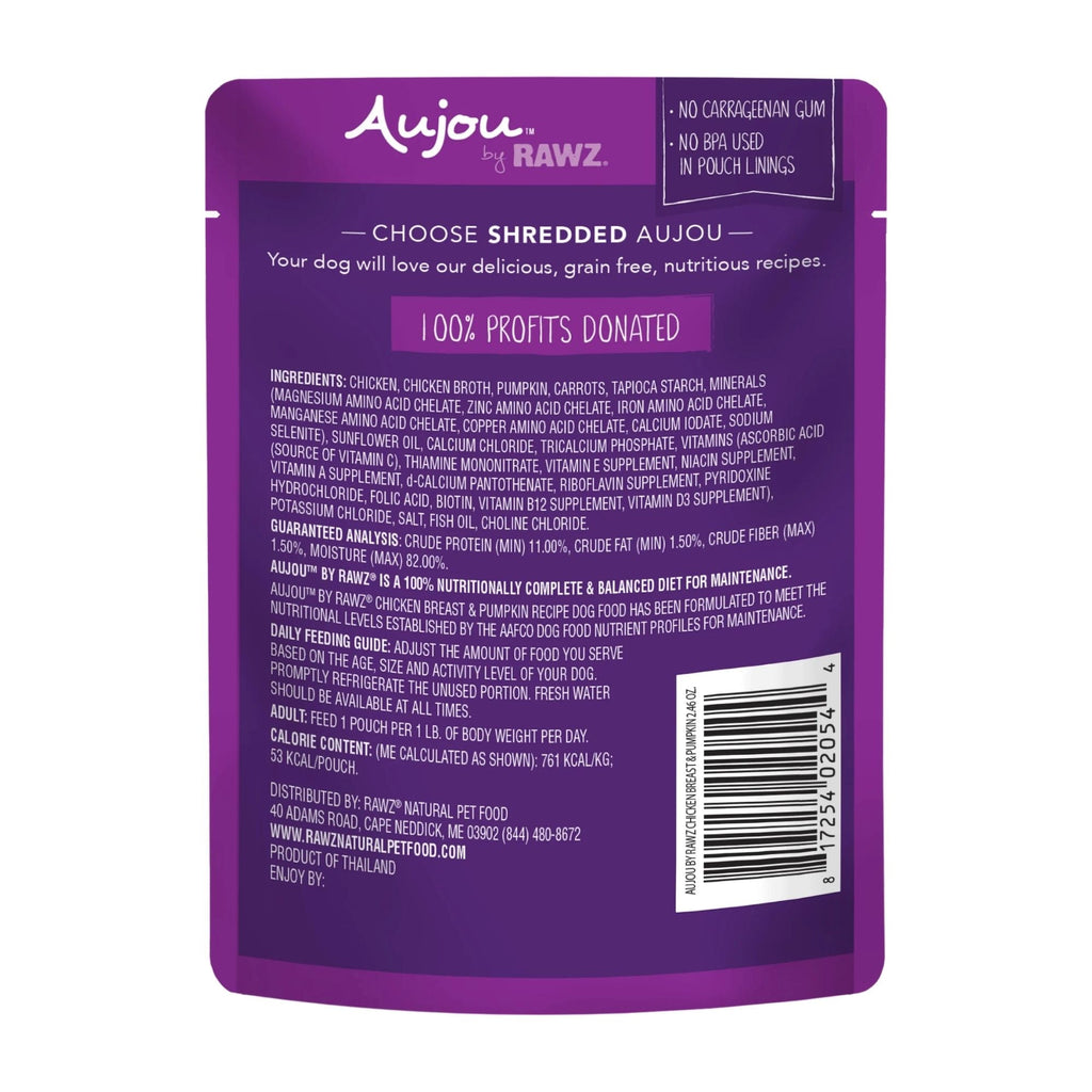 Rawz Aujou Dog Pouch Chicken Breast Pumpkin 2.4oz. (Case of 8)