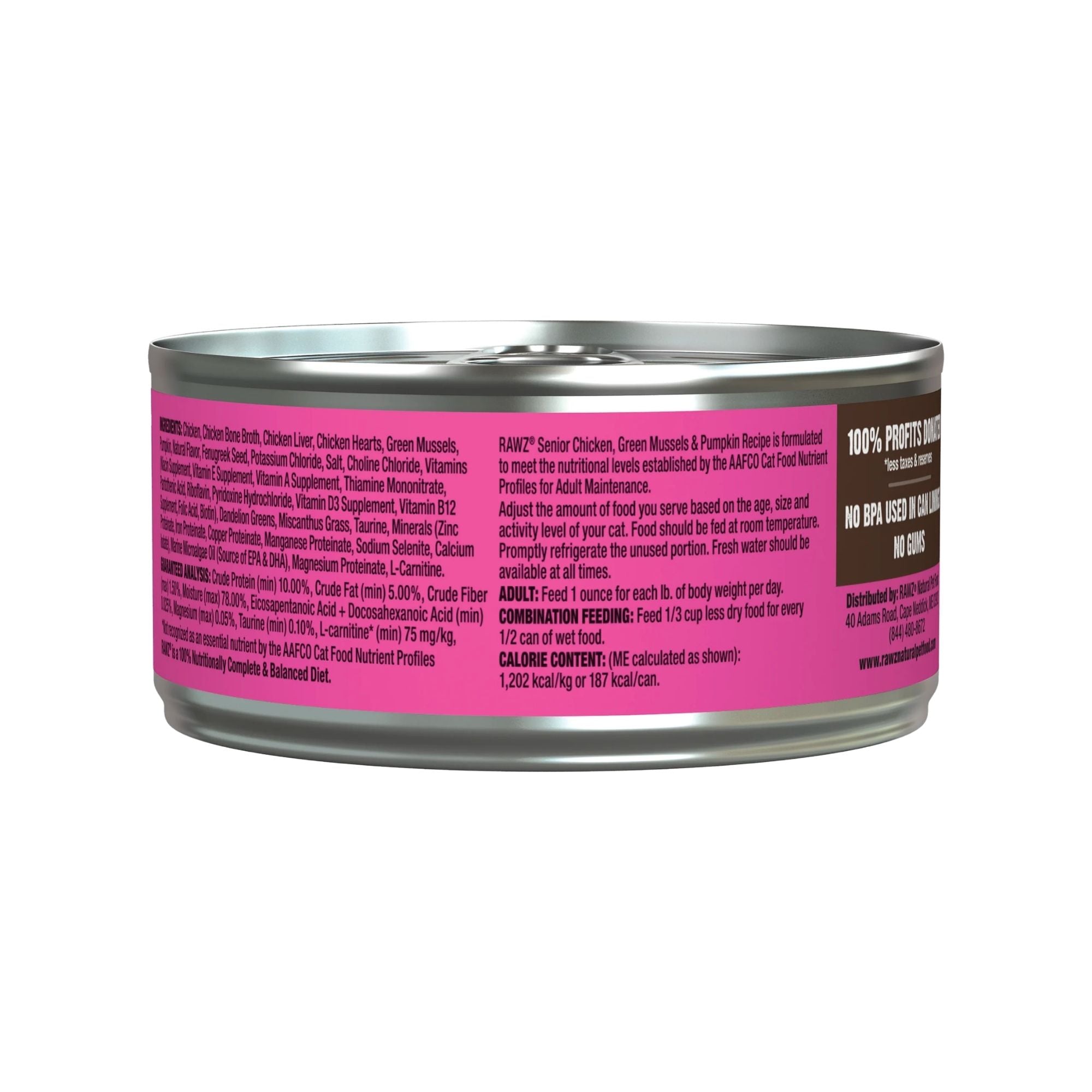 Rawz Senior Cat Chicken Green Mussels Pumpkin Pate 5.5oz. (Case of 24)