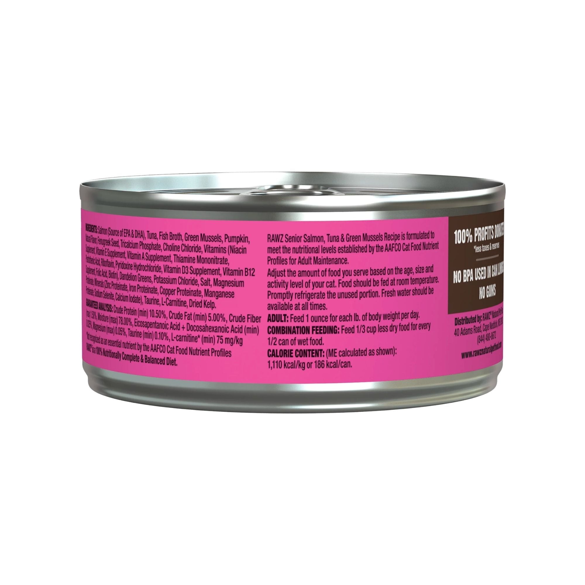 Rawz Senior Cat Salmon Tuna Green Mussels Pate 5.5oz. (Case of 24)