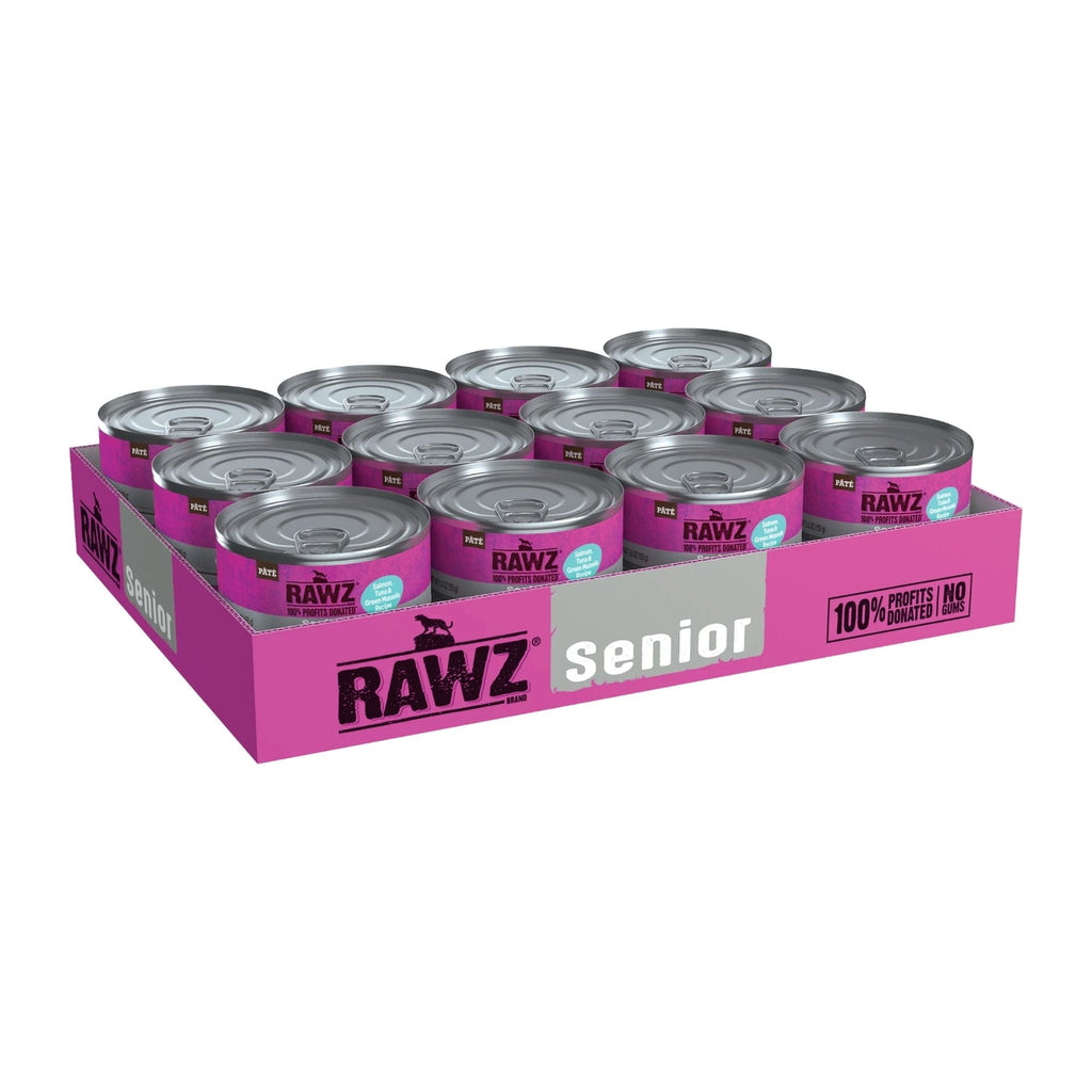 Rawz Senior Cat Salmon Tuna Green Mussels Pate 5.5oz. (Case of 24)