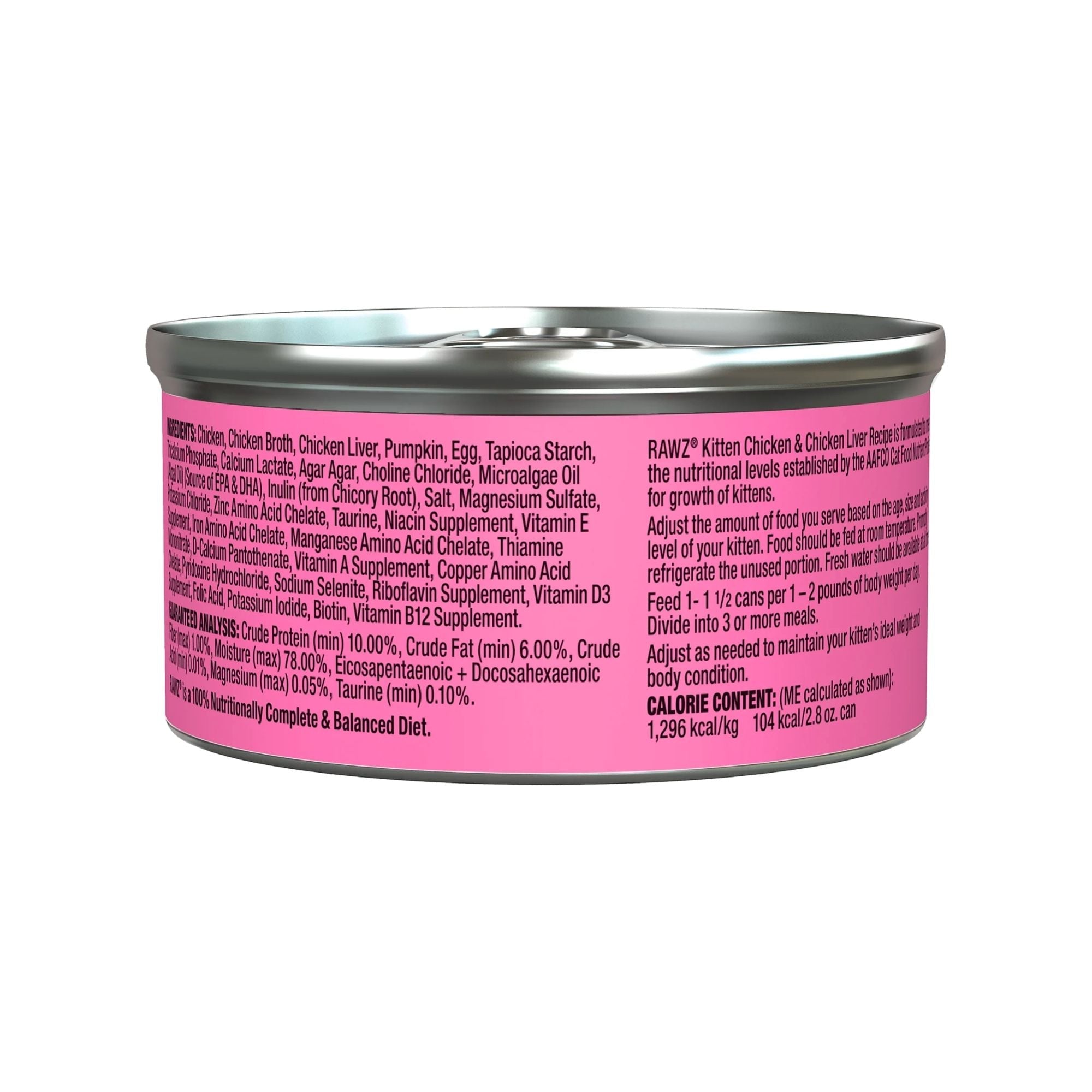Rawz Kitten Cat Chicken Chicken Liver Pate 2.8oz. (Case of 18)