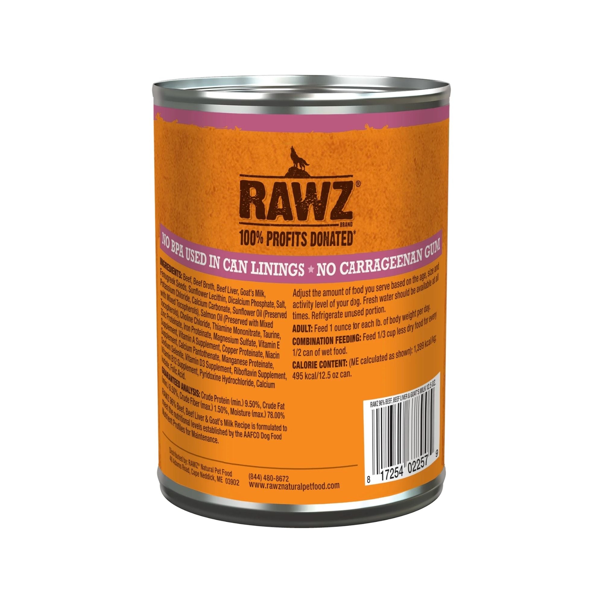 Rawz 96% Dog Beef Beef Liver Goat Milk Pate 12.5oz. (Case of 12)