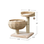 PetPals Cozy 2-Level Cat Perch Tree Beige & Cream 23 in