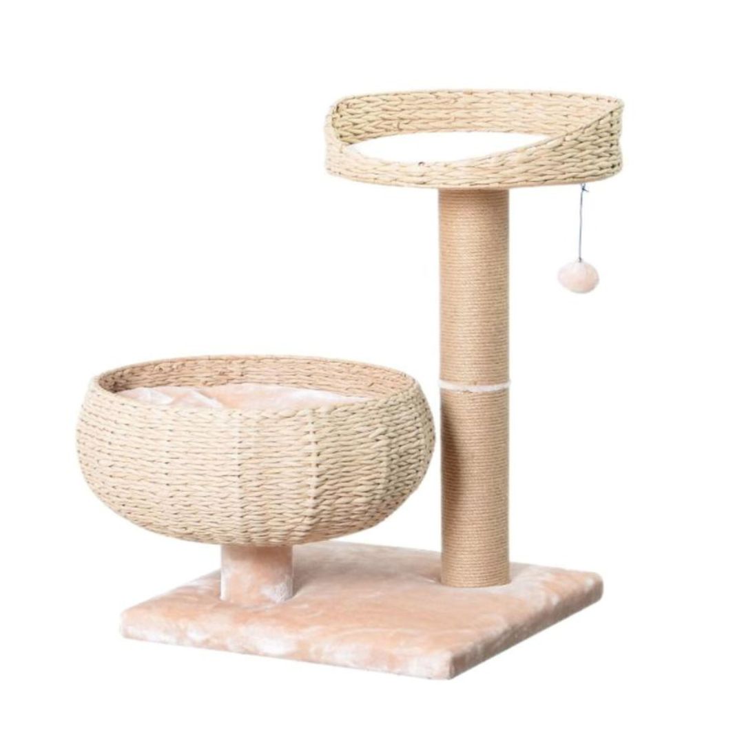 PetPals Cozy V2 2-Level Cat Tree Beige & Cream 29 in