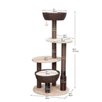 PetPals Pharoah 5-Level Cat Tree Brown & Cream 48 in