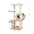 PetPals Wagon Style 4-Level Cat Tree Ivory 44 in