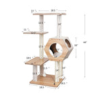 PetPals Wagon Style 4-Level Cat Tree Ivory 44 in