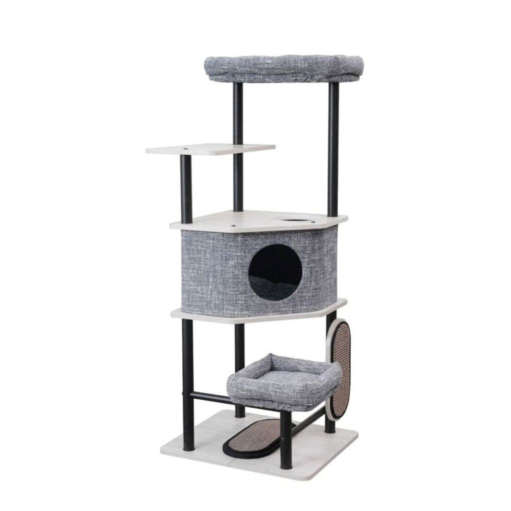 PetPals Grayson Industrial Style Cat Tree Grey 61 in