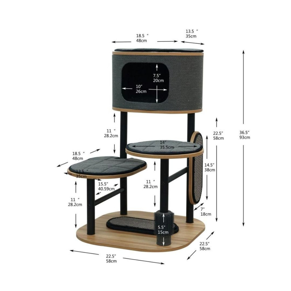 PetPals Starbz Industrial Style Cat Tree Charcoal 37 in
