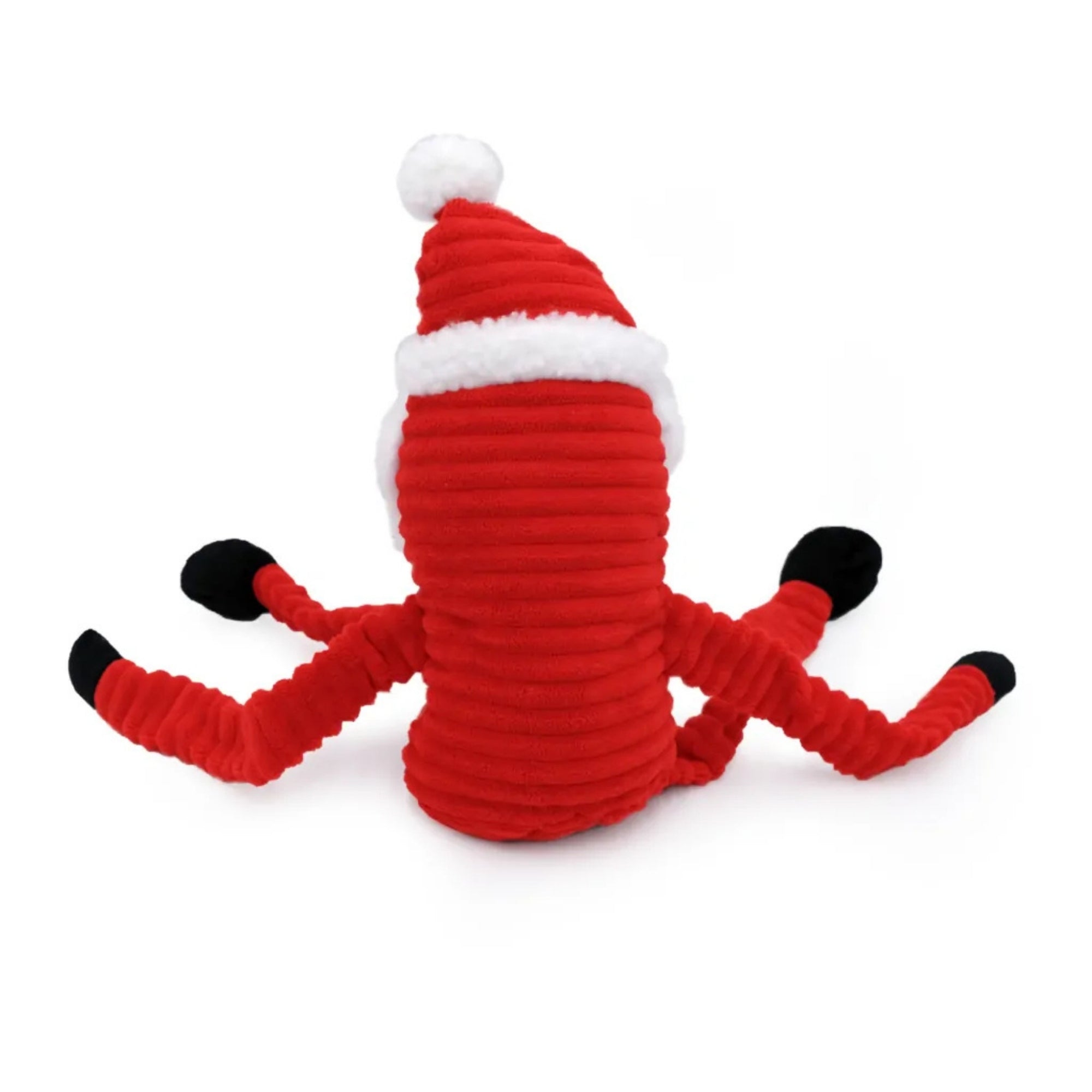 Zippypaws Holiday Crinkles Santa Red/White Small