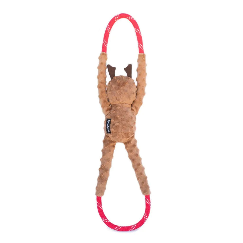 Zippypaws Holiday Ropetugz Reindeer Brown Large