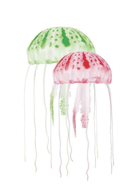 Aquatop Floating Jellyfish Aquarium Ornament Green-Red; 1ea-2 In 3 in; 2 pk