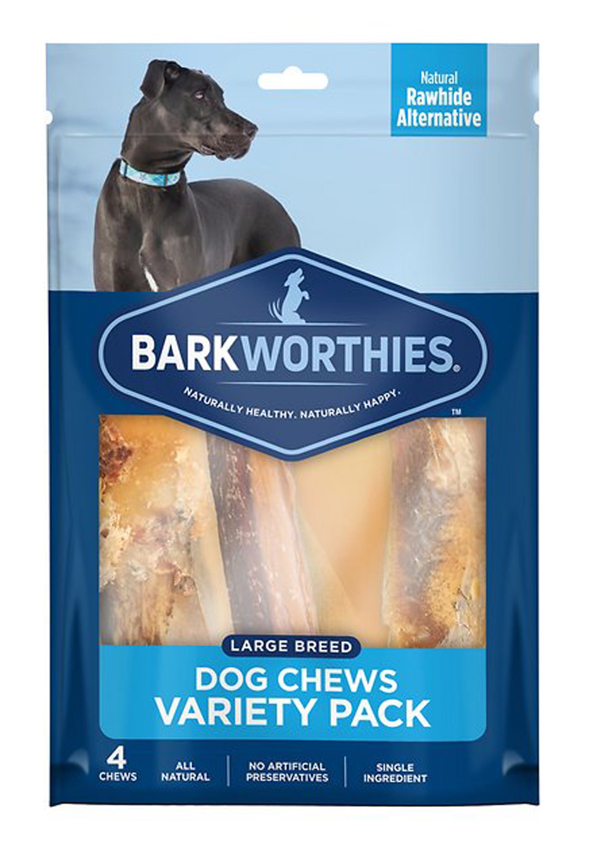 Barkworthies Rawhide Alternative Dog Treat Variety Bag 1ea/1 lb