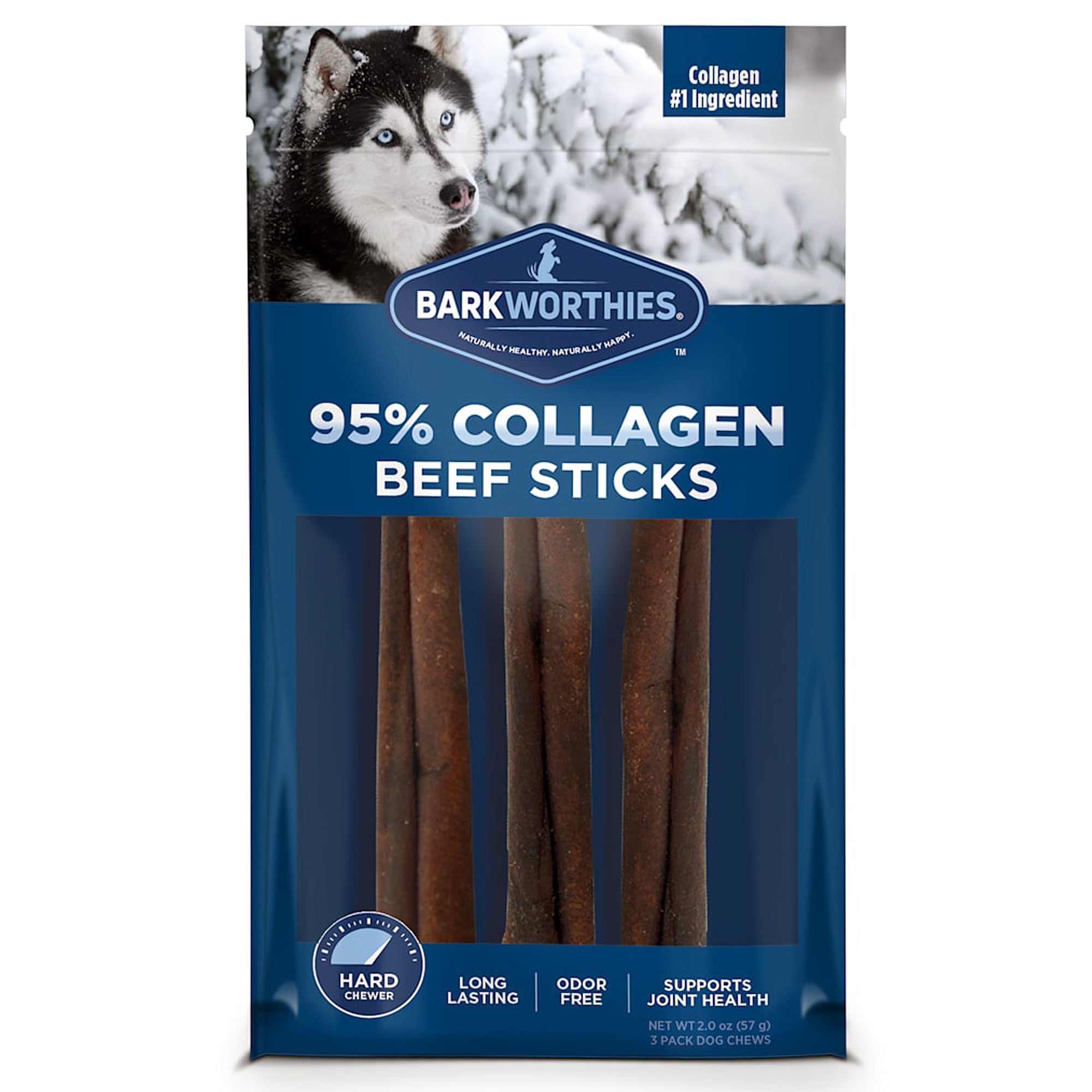 Barkworthies Dog Collagen Grain Freer Stick 6 Inch 3 Pack (Case of 6)