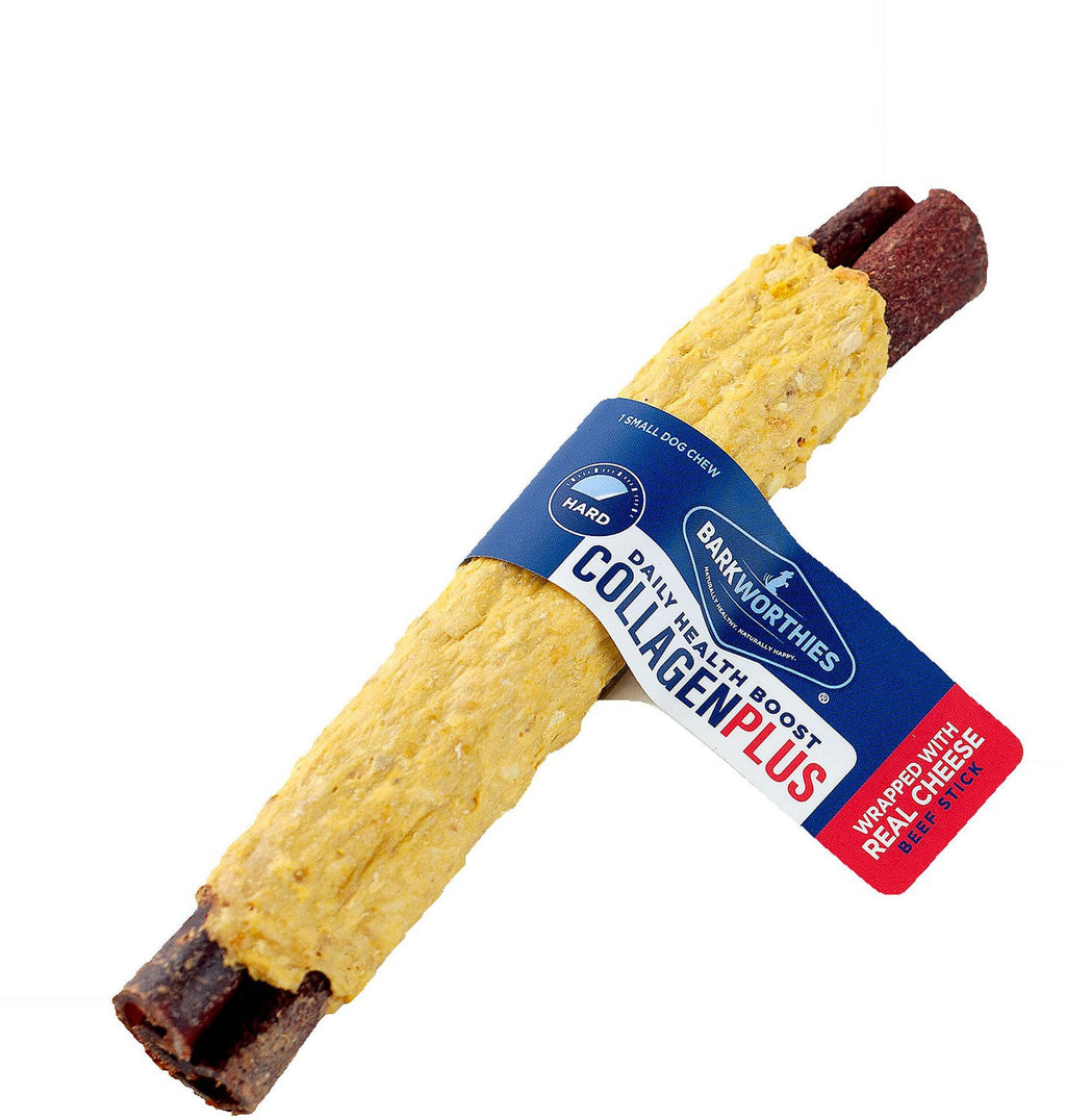 Barkworthies Collagen Stick Wrapped w/ Cheese Dog Treat 10ea/6 in