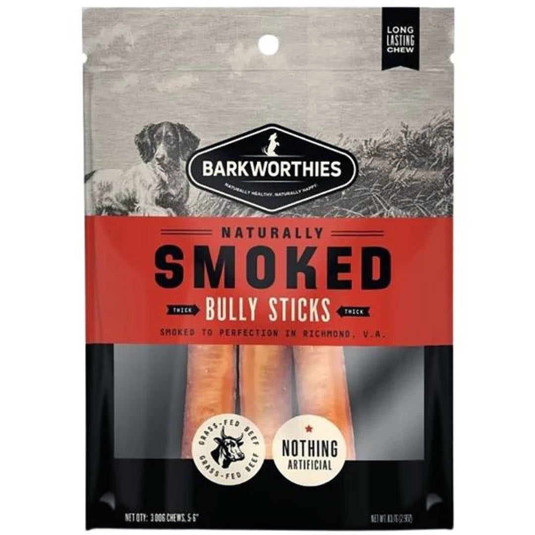 Barkworthies Smoked Thick Bully Sticks Dog Treat 1ea/MD, 56 in, 3 ct