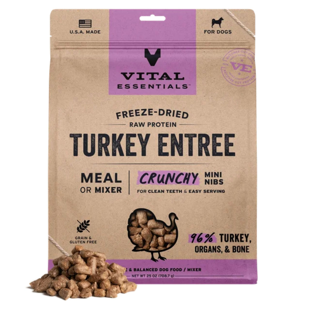 Vital Essentials Dog Freeze-Dried Mini Nibs Turkey 25oz.