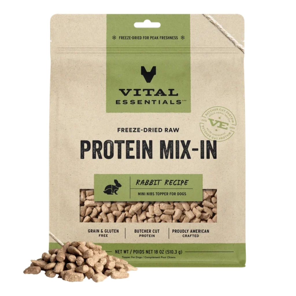Vital Essentials Dog Freeze Dried Topper Rabbit 6oz.