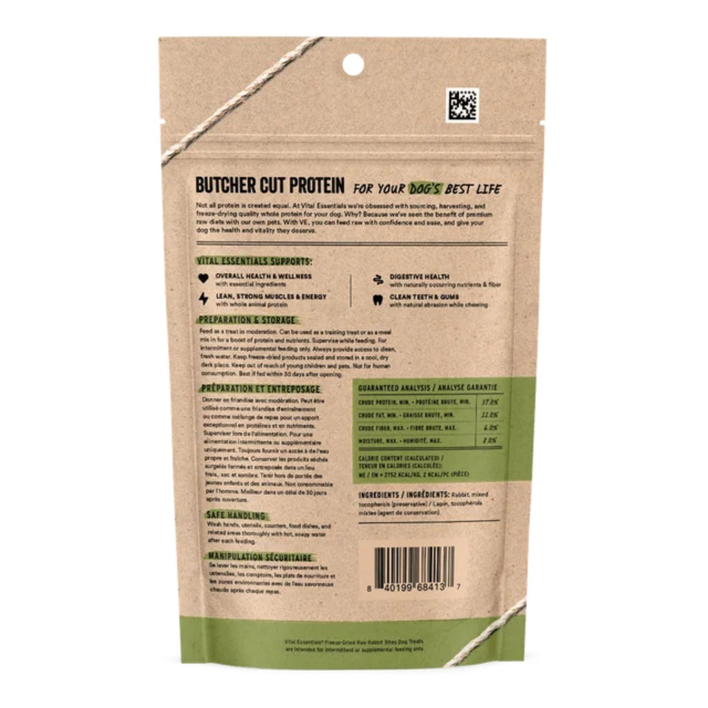 Vital Essentials Dog Freeze-Dried Grain Free Rabbit Bites Treats 5oz.