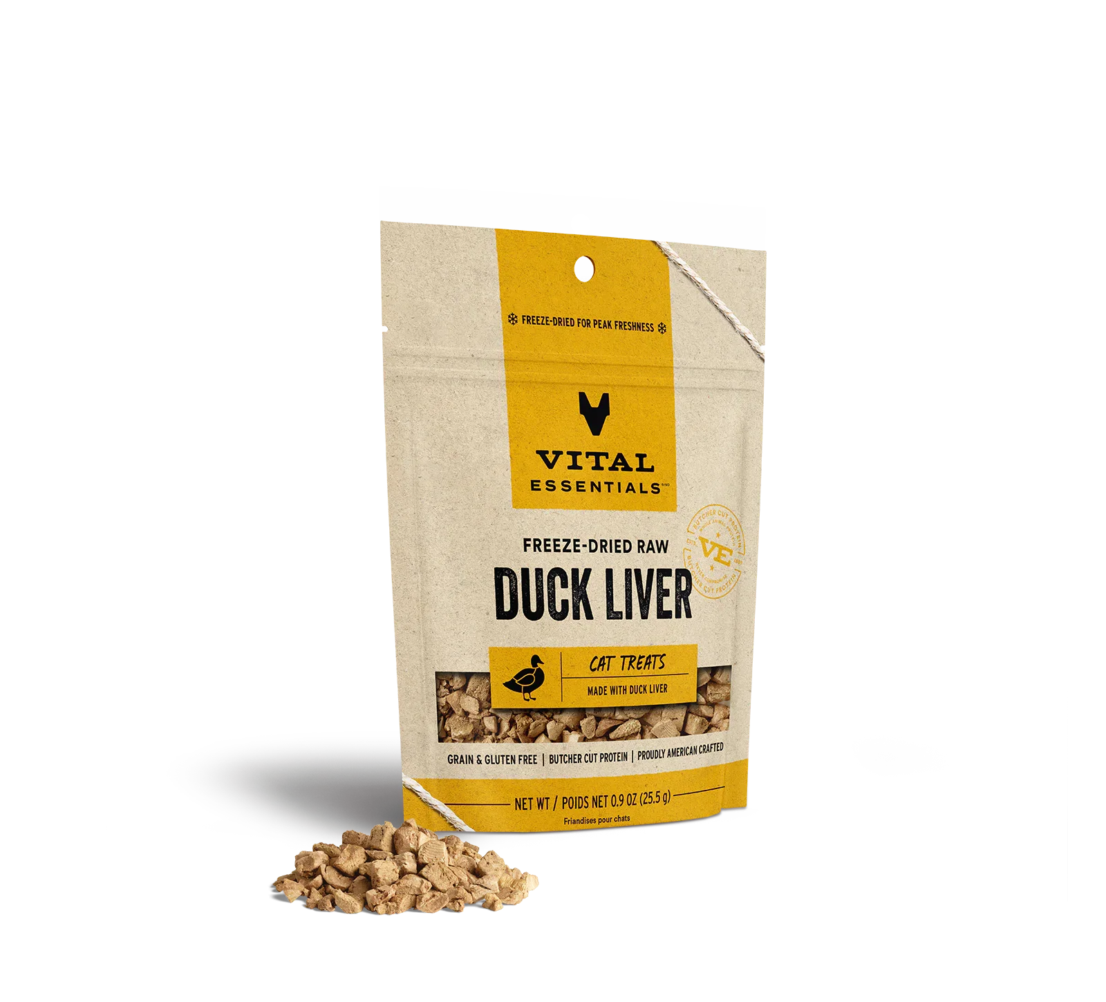 Vital Essentials Cat Freeze-Dried Treat Duck Liver 0.9oz.