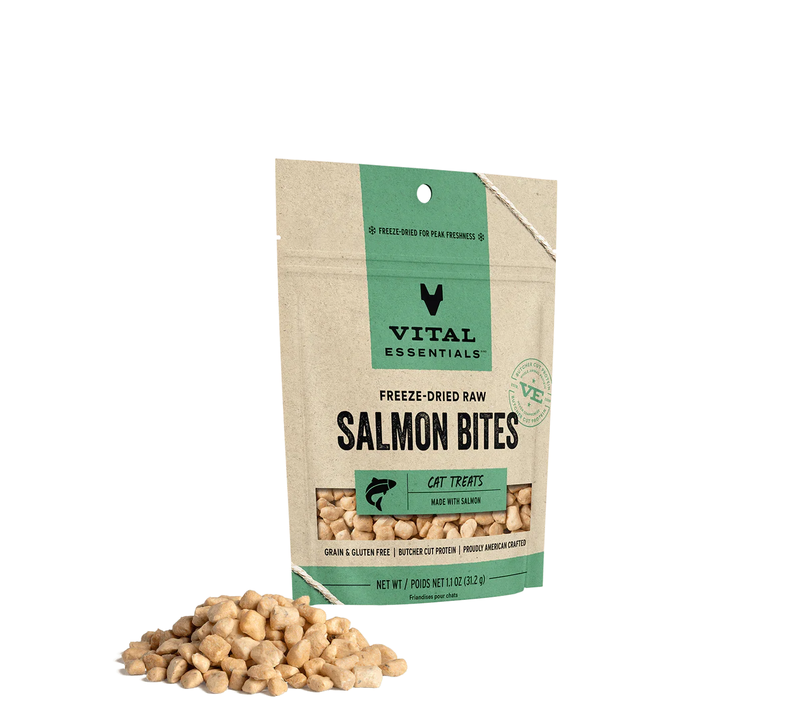 Vital Essentials Cat Freeze-Dried Treat Bites Salmon 1.1oz.