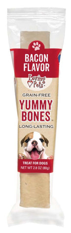 Loving Pet Yummy Bone Bacon Flavor Filled Dog Treat Wrapped 2.8oz