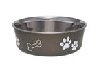 Loving Pets Classic Dog Bowl Paw Print Espresso Small