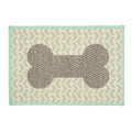 Loving Pets Bella Fashion Mats Geometric Bone Aqua 1ea